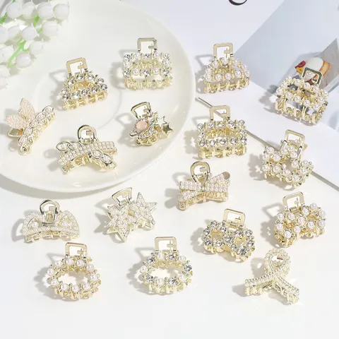 Elegante Mini Legierung Haarklammern Mit Künstlicher Perle Und Strass Kleine Haarklammern Für Damen Tägliche Haarschmuck