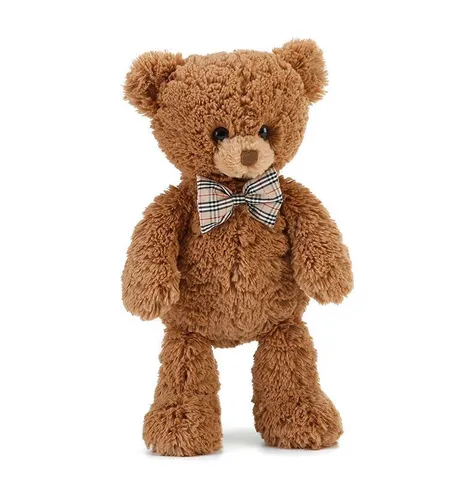 Mignon Jouet en Peluche Ours Teddy Poupée Oreiller Doux Avec Nœud Écossais Pour Cadeau d'Anniversaire d'Enfant