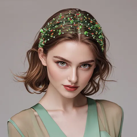 Damen Mode Kristall Perlen Verdreht Geflochten Stirnband Elegante Handgemachte Haarreif Haarschmuck Für Tägliche Kleidung