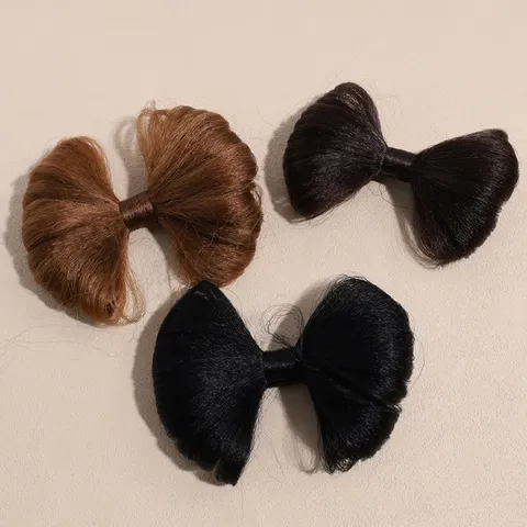 Femmes Style Coréen Mignon Nœud Cheveux Synthétiques Pince Queue de Cheval Épingle Moelleuse Accessoires Cheveux Quotidiens