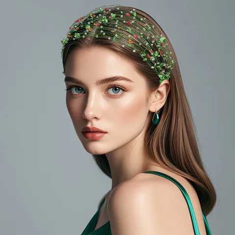 Damen Mode Kristall Perlen Verdreht Geflochten Stirnband Elegante Handgemachte Haarreif Haarschmuck Für Tägliche Kleidung
