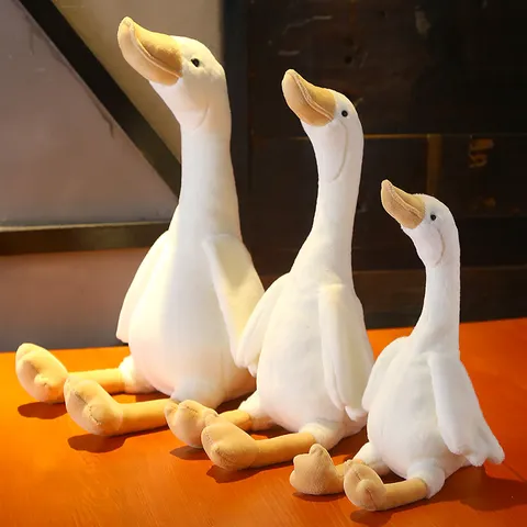 Carino Simulazione Oca Bianca Giocattolo di Peluche Morbido Animale Imbottito Bambola Cuscino Rilassante Compagno Regalo Per Bambini