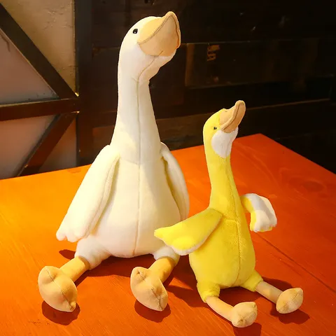 Carino Simulazione Oca Bianca Giocattolo di Peluche Morbido Animale Imbottito Bambola Cuscino Rilassante Compagno Regalo Per Bambini