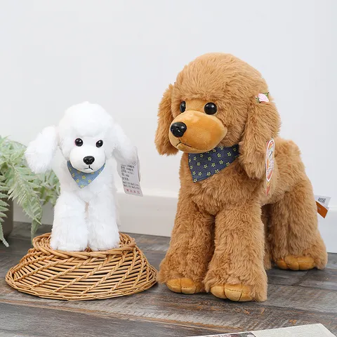 Peluche di Cane Barboncino Imbottito Grazioso Cucciolo Animale Simulato Bambola Morbido Cuscino Regalo di Compleanno Per Bambini