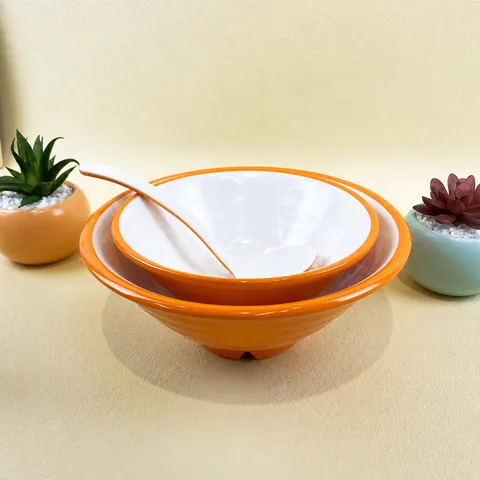 Melamine Two-Color Noodle Bowl Thickened Anti-Fall Soup Ramen Bowl Restaurant Household Chinese Style Tableware