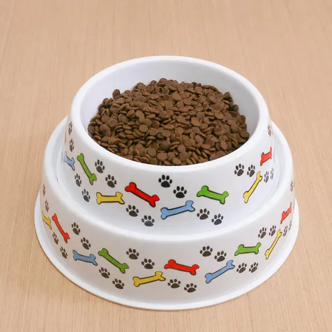 Melamine Pet Bowl Non Slip Dog Food Water Bowl Cartoon Pattern Cute Feeding Dish For Small Medium Dogs Pets Supplies