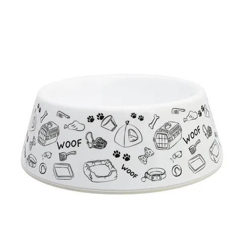 Melamine Pet Bowl Non Slip Dog Food Water Bowl Cartoon Pattern Cute Feeding Dish For Small Medium Dogs Pets Supplies
