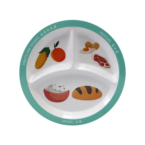 Creative Light Food Melamine Dinner Plate Healthy Nutrition Partitioned Plate Household Imitation Porcelain Tableware