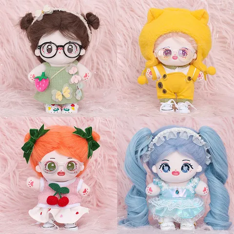 Set Carino di Abiti per Bambole in Cotone Gonna Felpa con Cappuccio Maglione Lavorato a Maglia Accessori Parrucca per Bambole di Peluche