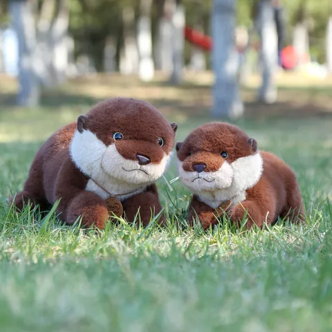 Cute Simulation Otter Plush Toy Stuffed Animal Doll Sitting Lying Otter Pillow Soft Cushion Kids Birthday Gift