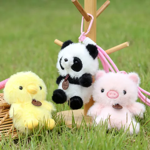 Carino Animale Cartone Animato Peluche Giocattolo Pendente Capibara Panda Elefante Bambola Borsa Appendere Ornamento Morbido Animale Di Peluche Regalo