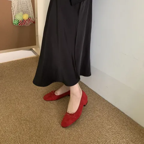 Mujeres Vintage Microfibra Mary Jane Zapatos Planos Tacón Bajo Lazo Zapatos Casuales De Pisar Calzado Retro