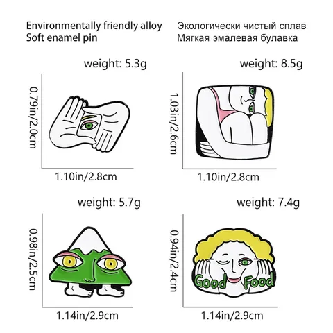 Creative Funny Expression Alloy Brooch Pin Cartoon Character Enamel Badge Fashion Clothing Accessories Jewelry
