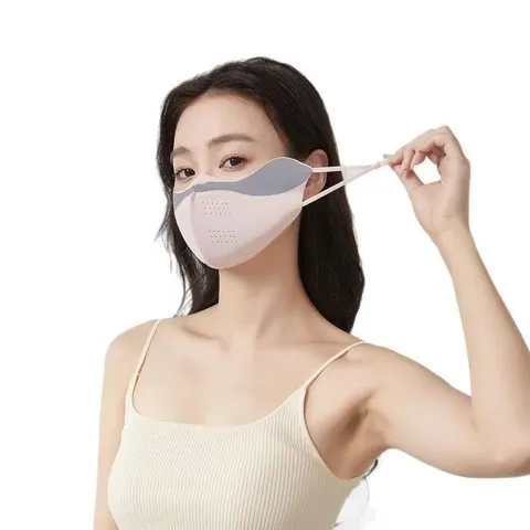 Sommer UV Schutz Eisseide Gesichtsmaske Atmungsaktive Augenecken Schutzmaske Mit Reflektierendem Streifen Outdoor Sonnenmaske
