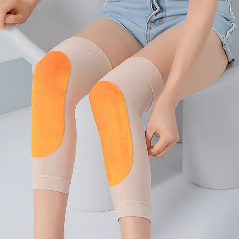 Unisex Autumn Winter Thermal Knit Knee Pads Fleece Lined Outdoor Sports Leg Warmers Joint Protection Gear