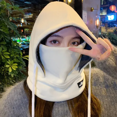 Winter Thermal Balaclava Fleece Cycling Face Mask Windproof Warm Hat And Scarf Set For Men Outdoor Sports