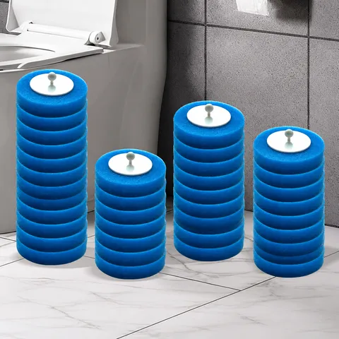 Disposable Toilet Brush Replacement Heads Bathroom Cleaning Sponge Refill Pads Without Handle Household Tool