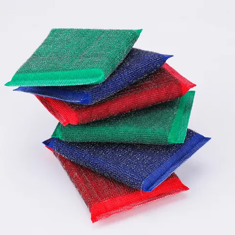 Polyester Steel Wire Scouring Pad Kitchen Cleaning Cloth