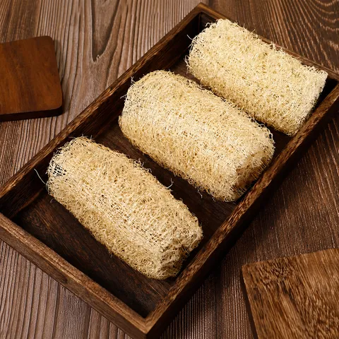 Esponja Fregaplatos de Lufa Natural Fibra Vegetal Cepillo de Limpieza de Cocina Estropajo de Baño Exfoliante