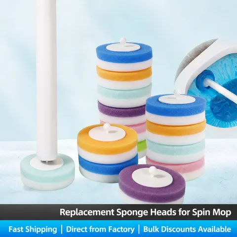 Disposable Toilet Brush Replacement Sponge Heads Multi-Color Bathroom Cleaning Sponge Refills Household Cleaning Tool