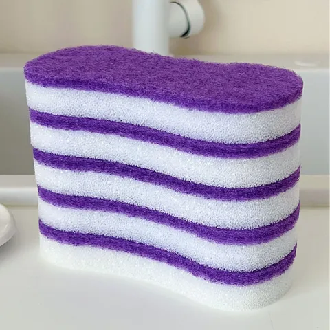 Double Sided Cleaning Sponge 8 Shape Dishwashing Sponge Scouring Pad Kitchen Tool