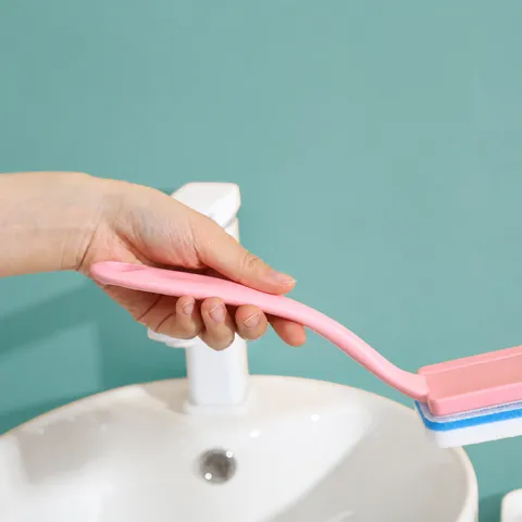 Multifunctional Cleaning Brush With Replaceable Nano Sponge Head Long Handle Bathroom Tile Tub Glass Cleaning Tool