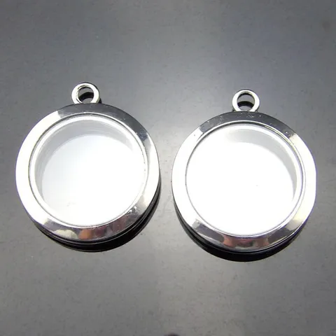 Glas Rond Floating Locket Frame Hanger Openbaar Legering Frame Helder Glas Geheugen Foto Medaillon Charm Voor DIY Craft Hanger Accessoires