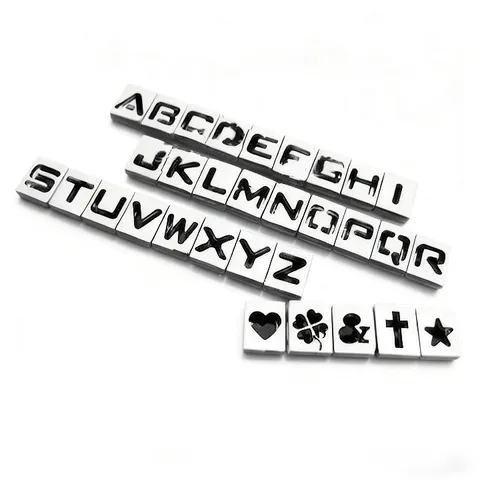 Perles Creuses de Lettres en Alliage de Zinc Pendentifs Alphabet DIY pour Bracelet Collier Chaîne de Téléphone Fabrication de Bijoux