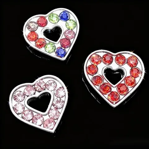 Ciondolo in Lega con Strass a Cuore DIY per Creazione Gioielli Bracciale Portachiavi