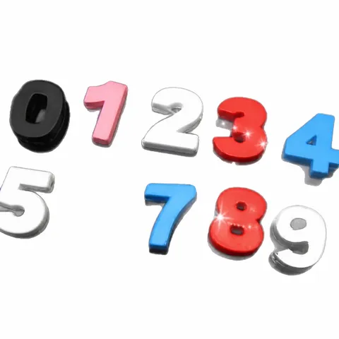 DIY Alloy Painted Digital Number Car Plate Key Chain Pendant Jewelry Making Accessories Colorful Metal Charms