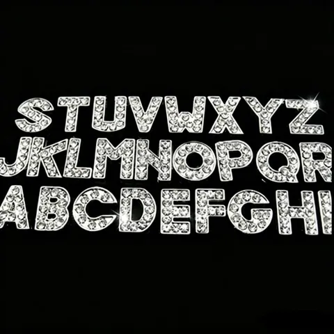 DIY Alloy Rhinestone Letter Charms Alphabet Pendant For Phone Chain Car Key Chain Jewelry Making Accessories
