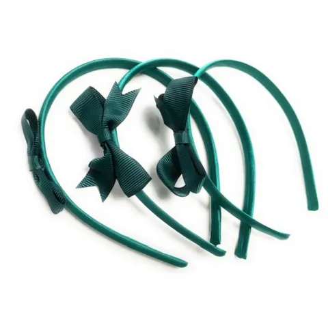 Children Grosgrain Ribbon Bow Headbands Simple Solid Color Swallowtail Bow Hair Hoops Girls Princess Hair Accessories
