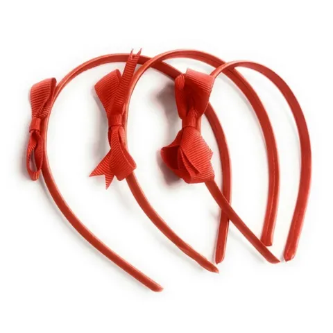 Children Grosgrain Ribbon Bow Headbands Simple Solid Color Swallowtail Bow Hair Hoops Girls Princess Hair Accessories