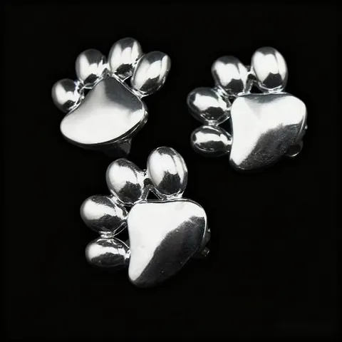 Alloy Smooth Cat Paw Charm DIY Jewelry Making Metal Footprint Loose Beads For Bracelet Necklace Pet Collar Accessories