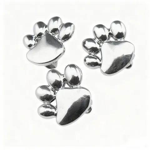 Alloy Smooth Cat Paw Charm DIY Jewelry Making Metal Footprint Loose Beads For Bracelet Necklace Pet Collar Accessories