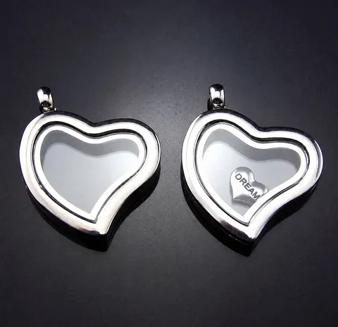 Colgante Relicario de Cristal con Forma de Corazón Caja de Cristal Abrible Abalorio de Relicario para Fabricación de Joyas Regalo