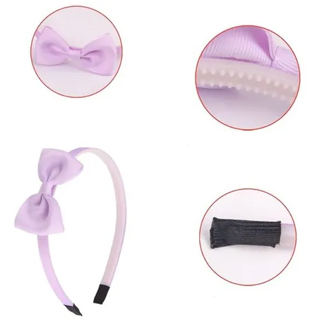 Meisjes Zoete Grosgrain Lint Strik Haarband Effen Kleur Prinses Haaraccessoires Voor Kinderen Dagelijks School