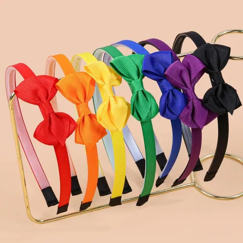Zoet Strik Haarband Voor Meisjes Kinderen Kunststof Geribbelde Strik Haarklem Prinses Casual Dagelijks Haaraccessoires