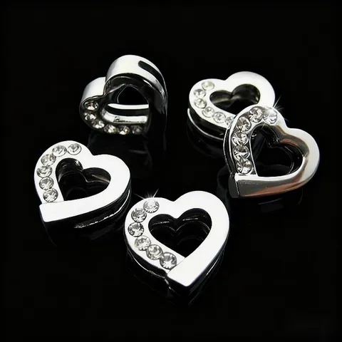 Lega Strass Cuore Ciondolo Charm Gioielli Fai da Te Per Bracciale Collana Catena Telefono Portachiavi