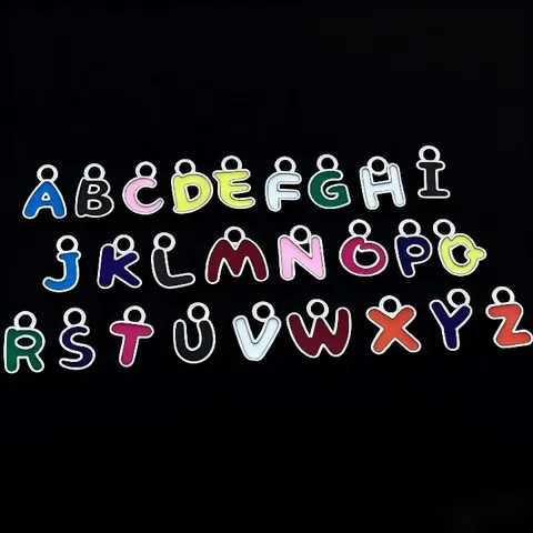 Colorful English Letter Small Pendant Alloy Enamel DIY Jewelry Accessories Charm For Bracelet Necklace Women Gift