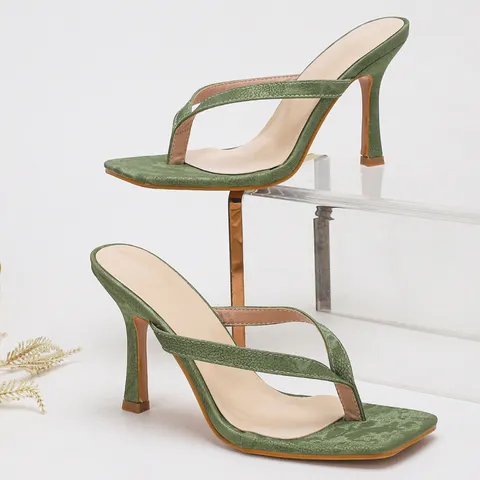 Sandales Élégantes À Talons Hauts En Cuir PU Métallique Pour Femmes Sandales Entredoigts À Sangles Croisées Pour Banquet