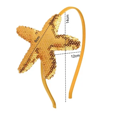 Sweet Kids Starfish Sequin Headband For Girls Ocean Animal Hair Hoop Princess Costume Accessories Sequin Hair Clasp