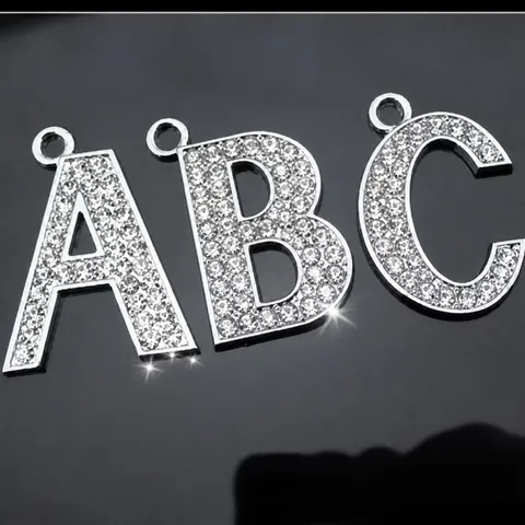 Pendentif Lettre en Strass DIY Grand Charm Alphabet Anglais Alliage Strass Étincelants Accessoires de Fabrication de Bijoux