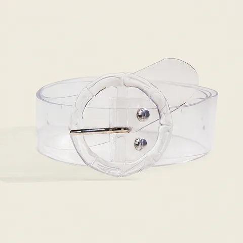 Women Transparent PVC Belt Fashion Clear Laser Holographic Waist Belt Adjustable Pin Buckle Waistband For Jeans Dress