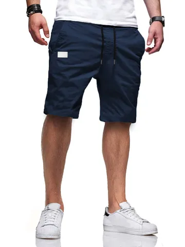 Short Décontracté et Sportif pour Hommes Couleur Unie Tissé Séchage Rapide Cordon de Serrage Taille Élastique Short Confort Plage pour Été Quotidien