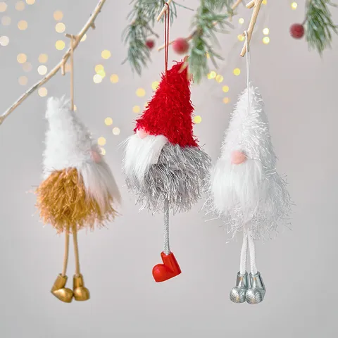 Plüsch Weihnachtsmann Zwerg Ornamente Weihnachtsbaum Deko Wald Alter Mann Anhänger Mit Hängenden Beinen Feiertag Party Dekor