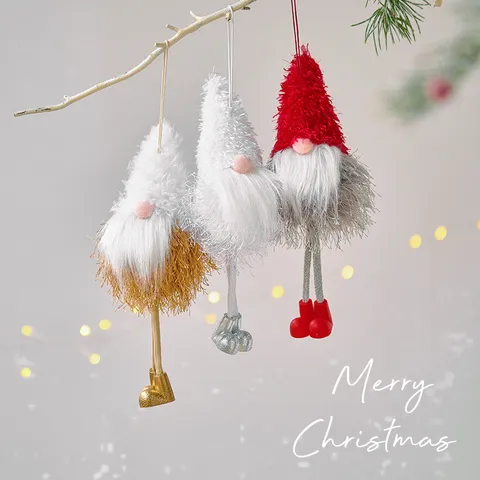 Plüsch Weihnachtsmann Zwerg Ornamente Weihnachtsbaum Deko Wald Alter Mann Anhänger Mit Hängenden Beinen Feiertag Party Dekor