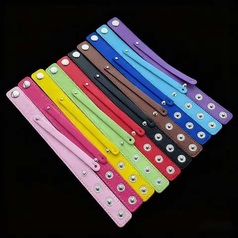 Faux Leather Snap Double Layer Wrist Strap DIY Bracelet Fashion Bangle Watch Band Replacement Jewelry Accessory