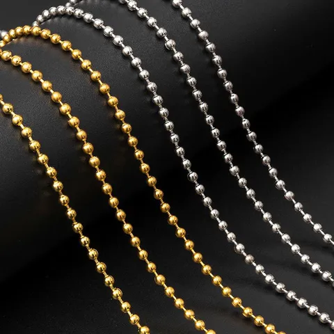 Legering Kogelketting Ketting DIY Sieraden Accessoires Goud En Zilver Trui Ketting Kralen Ketting Voor Ambacht
