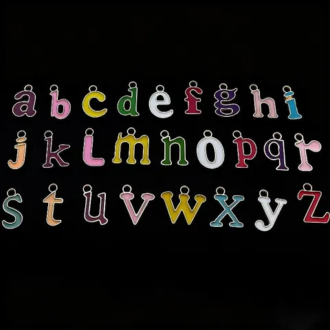 DIY Alliage Goutte D'Huile Lettre Anglaise Breloques Pendentifs Alphabet Colorés Pour Boucle D'Oreille Bracelet Collier Fabrication De Bijoux